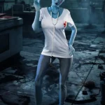 170 cm, 5 stóp i 5 cali, TPE, Fantazja, Niebieska skóra, Ogromne cycki, Szczupła talia, Pielęgniarka, Lalka erotyczna #A14 Głowa