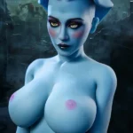 170 cm, 5 stóp i 5 cali, TPE, Fantazja, Niebieska skóra, Ogromne cycki, Szczupła talia, Pielęgniarka, Lalka erotyczna #A14 Głowa