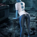 170 cm, 5 stóp i 5 cali, TPE, Fantazja, Niebieska skóra, Ogromne cycki, Szczupła talia, Pielęgniarka, Lalka erotyczna #A14 Głowa