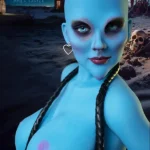 170 cm, 5 stóp i 5 cali, TPE, niebieska czaszka, miseczka G, biust, chuda lalka erotyczna #A12, głowa