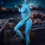 170 cm, 5 stóp i 5 cali, TPE, niebieska czaszka, miseczka G, biust, chuda lalka erotyczna #A12, głowa