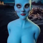 170 cm, 5 stóp i 5 cali, TPE, niebieska czaszka, miseczka G, biust, chuda lalka erotyczna #A12, głowa