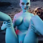 170 cm, 5 stóp i 5 cali, TPE, niebieska czaszka, miseczka G, biust, chuda lalka erotyczna #A12, głowa