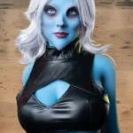 170 cm, 5 stóp i 5 cali, TPE, niebieska czaszka, miseczka G, biust, chuda lalka erotyczna #A12, głowa