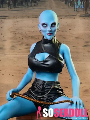 170cm 5ft5 TPE Blue Skull G Cup Bust Gaunt Figure Sex Doll #A12 Head