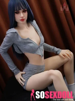 170cm 5ft5 TPE Petite Chest Dainty Body Blue Hair Sex Doll #DC49 Head