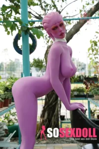  170cm 5ft5 TPE Purple Skin Alien Themed Ample Bosom Tiny Body Sex Doll #A1 Head 