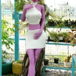 170cm 5ft5 TPE Purple Skin Alien Themed Ample Bosom Tiny Body Sex Doll #A1 Head
