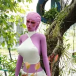 170cm 5ft5 TPE Purple Skin Alien Themed Ample Bosom Tiny Body Sex Doll #A1 Head