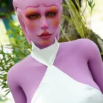 170cm 5ft5 TPE Purple Skin Alien Themed Ample Bosom Tiny Body Sex Doll #A1 Head