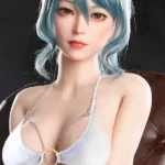 170cm 5ft6 Blue Short Hair Big Breasted Sex Dolls Love Dolls Silicone Sex Dolls