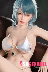 170cm 5ft6 Blue Short Hair Big Breasted Sex Dolls Love Dolls Silicone Sex Dolls