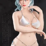 170cm 5ft6 Blue Short Hair Big Breasted Sex Dolls Love Dolls Silicone Sex Dolls