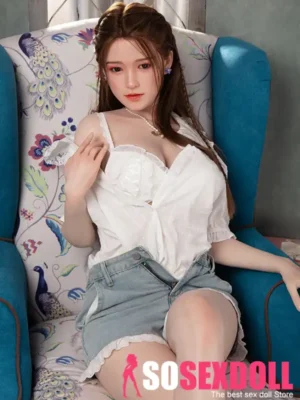 170cm 5ft6 Brown Hair Big Breast Gentle Sex Dolls Full Body Silicone Sex Dolls