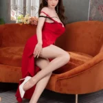 170cm 5ft6 Brown Hair Red Strap Dress Sex Dolls Sex Toys Real Love Sex Dolls