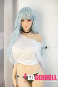170cm 5ft6 Light Blue Long Hair Sexy Love Dolls Female Sex Dolls Breast Sex Toys