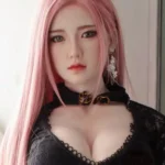 170cm 5ft6 Pink Hair Lace Black Dress Sex Dolls True Life Dolls Video Game Sex Dolls