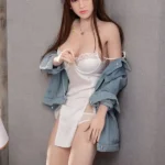 170cm 5ft6 Strapless Dress Denim Jacket Sex Dolls Female Sex Dolls Breast Sex Toys