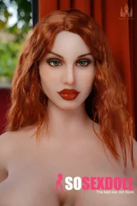 175cm 5ft7 TPE Massive Boobs Thick Figure Red Hair Sex Doll #196 Head