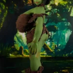 72cm 2ft4 Silicone Forest Elf Green Skin Huge Breasts Sex Doll