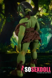 72cm 2ft4 Silicone Forest Elf Green Skin Huge Breasts Sex Doll