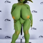 72cm 2ft4 Silicone Forest Elf Green Skin Huge Breasts Sex Doll