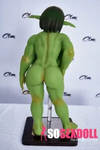 72cm 2ft4 Silicone Forest Elf Green Skin Huge Breasts Sex Doll