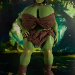 72cm 2ft4 Silicone Forest Elf Green Skin Huge Breasts Sex Doll