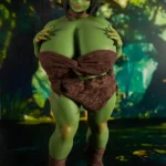 72cm 2ft4 Silicone Forest Elf Green Skin Huge Breasts Sex Doll