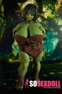 72cm 2ft4 Silicone Forest Elf Green Skin Huge Breasts Sex Doll