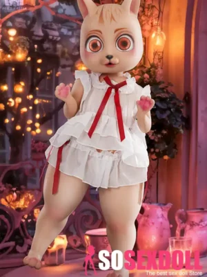 92cm 3ft Silicone Petite Breast Bear Fluffy Ears Sex Doll