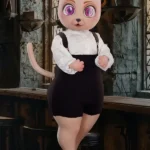 92cm 3ft Silicone Petite Breast Bear Fluffy Ears Sex Doll