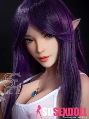 151cm 5ft Purple Haired Elf TPE Sex Dolls E Cup