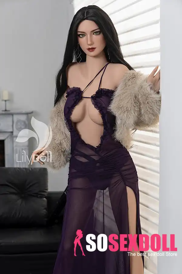Poupée sexuelle en silicone de 158 cm (5 pi 2 po), seins généreux, corps tonique, cheveux bruns, en stock (États-Unis uniquement)