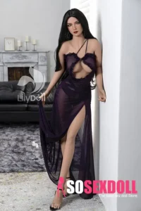 158 cm, 5 stóp 2 cale, silikonowa lalka erotyczna z dużym biustem, wyrzeźbionym ciałem i brązowymi włosami, dostępna w magazynie (tylko w USA)