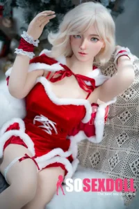 158cm 5ft2 Silicone D Cup Bust Bubble Butt White Hair Sex Doll in Stock （US Only）