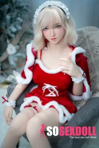 158cm 5ft2 Silicone D Cup Bust Bubble Butt White Hair Sex Doll in Stock （US Only）