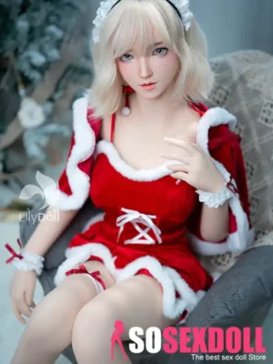158cm 5ft2 Silicone D Cup Bust Bubble Butt White Hair Sex Doll in Stock （US Only）