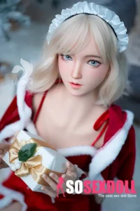 158cm 5ft2 Silicone D Cup Bust Bubble Butt White Hair Sex Doll in Stock （US Only）