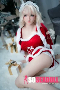 158cm 5ft2 Silicone D Cup Bust Bubble Butt White Hair Sex Doll in Stock （US Only）