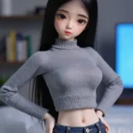 Asian Mini Ntxim hlub Slim Sex Doll