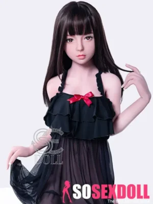 151cm 5ft Black Mesh Dress Sexy Sex Dolls High Quality Realistic Sex Dolls E Cup