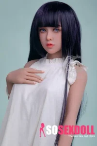 151cm 5ft Elegant White Dress Love Dolls Black Hair Realistic TPE Dolls E Cup