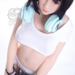 151cm 5ft Short Haired Stylish Sex Dolls White Tank Top Sexy Sex Dolls E Cup