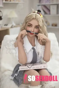 153cm 5ft Blonde Curly Hair Sexy Sex Dolls TPE Realistic Sex Dolls F Cup