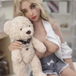 153cm 5ft Blonde Curly Hair Sexy Sex Dolls TPE Realistic Sex Dolls F Cup