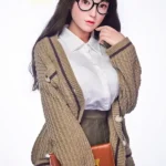 Cute Nerdy Student Silicone Sex Doll E Cup