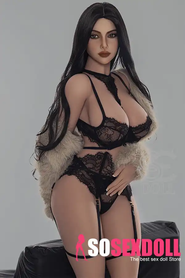 157cm 5ft2 Black Lace Lingerie Sexy Sex Dolls TPE Realistic Sex Dolls H Cup