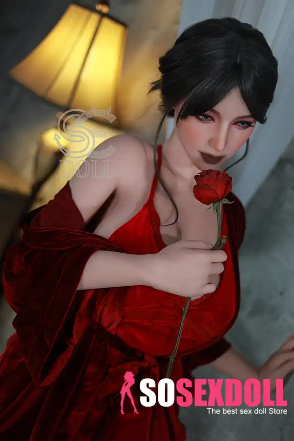 157cm 5ft2 Elegant Red Lingerie Sex Dolls Romantic Nightwear TPE Dolls H Cup