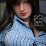 157cm 5ft2 Workplace Striped Shirt Sexy Sex Dolls TPE Realistic Sex Dolls H Cup